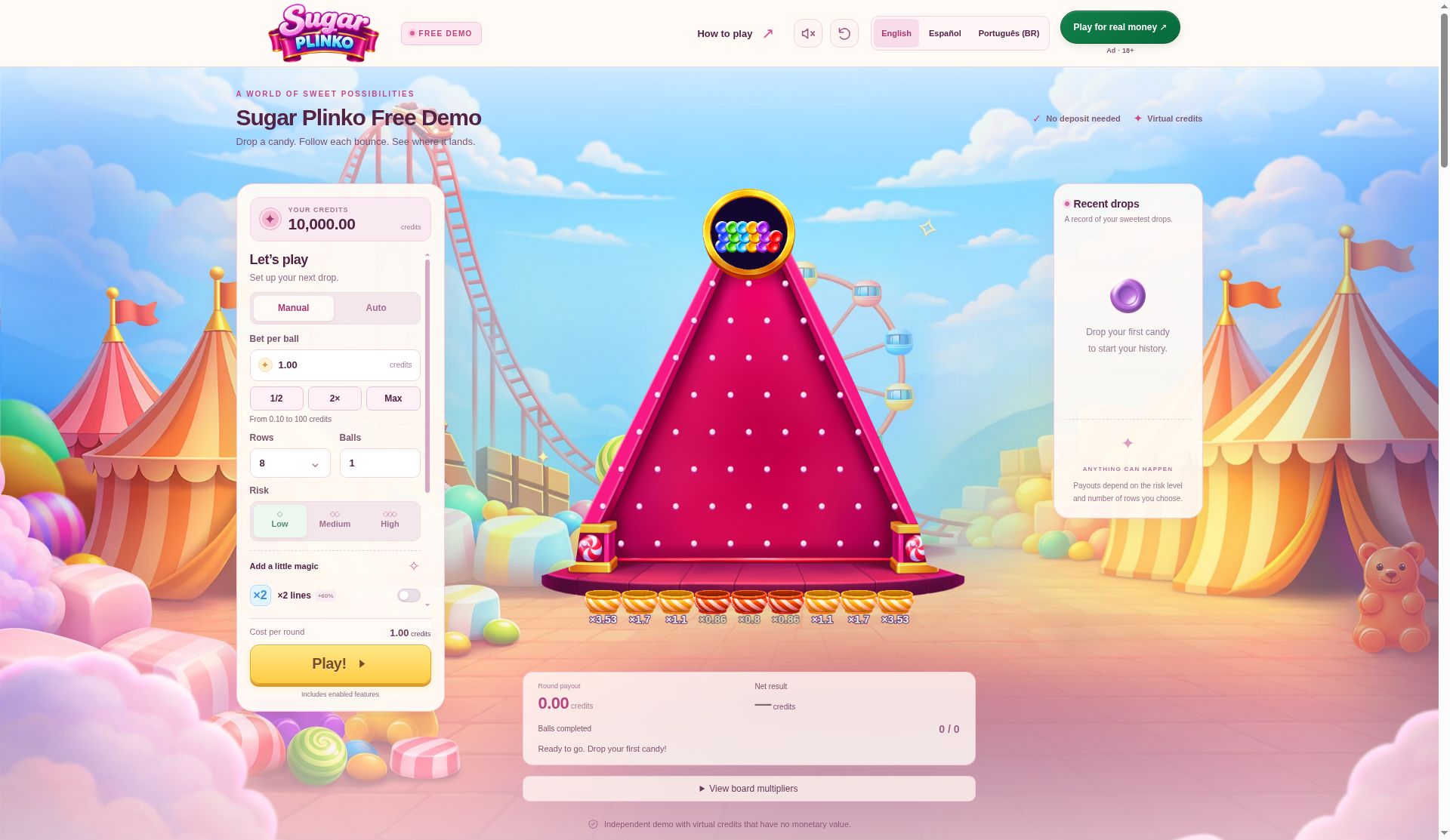 Titelbild von Sugar Plinko Free Demo